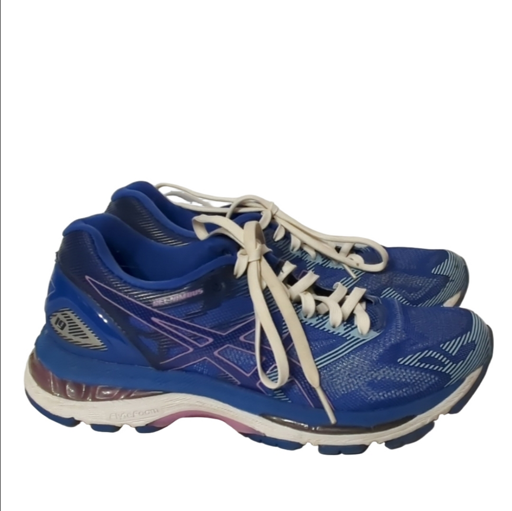 Asics Gel-Nimbus 19 T750N Women's Running Athletic Shoes Blue/Pink/White Size 7